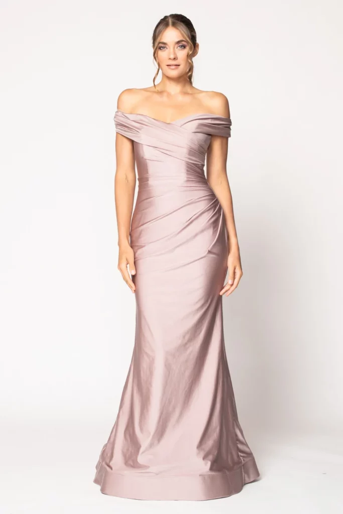 bridesmaid dresses tyler tx Gathered Crepe Dress CDKV1057C